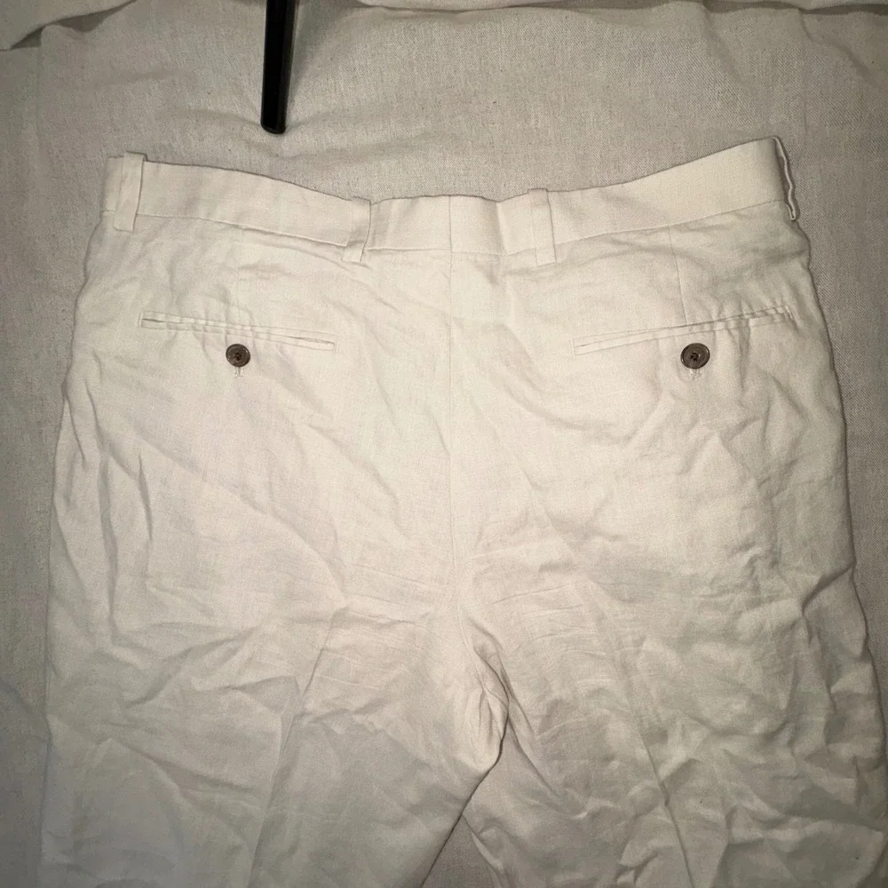 INC International Concepts Mens Cream Linen Ramie Blend Straight Leg Pants 34x34